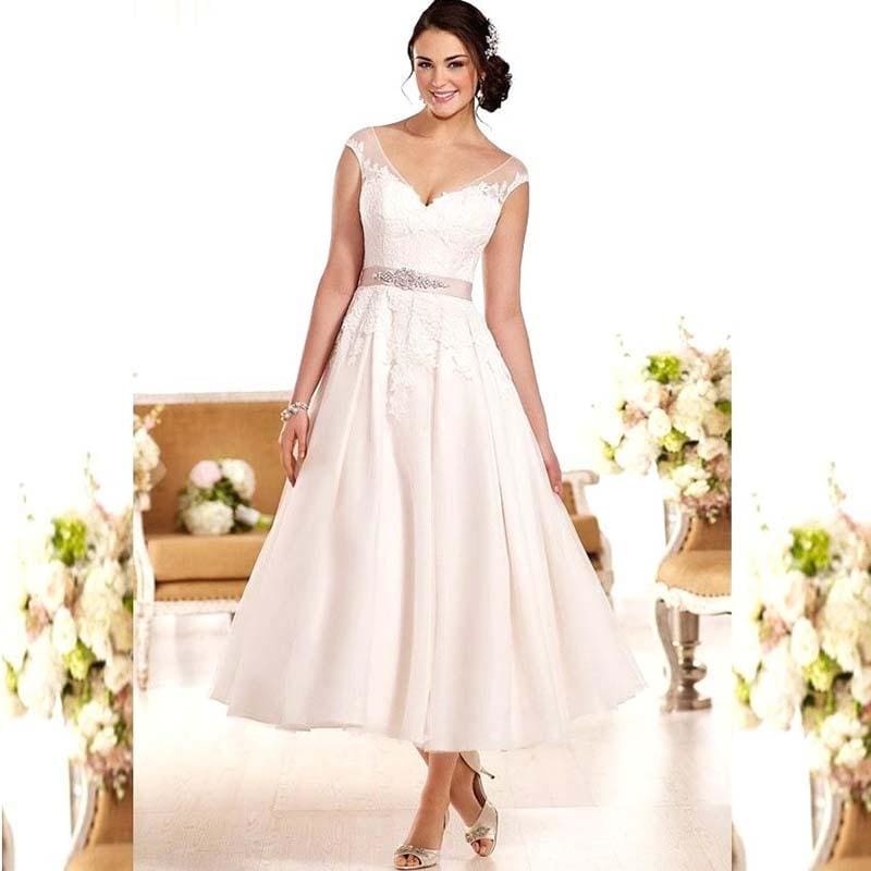 Tea Length Beach Wedding Dresses