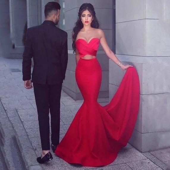 Long Red Mermaid Prom Dresses & Simple Red Prom Dress Cheap| Bridelily