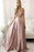 2 Pieces Off Shoulder Pink Lace Long Prom Two Pieces Pink Lace Formal Pink Lace Evening - Dress