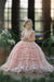 3D Floral Bliss Pink Princess Puff Ball Gown Flower Girl Dress - Flower Girl Dress