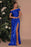 622. Champagne Off-The-Shoulder Charmeuse Prom Dress with Split Mermaid