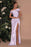 622. Champagne Off-The-Shoulder Charmeuse Prom Dress with Split Mermaid