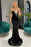 627. Black One-Shoulder Mermaid Long Prom Dress with Rhinestones