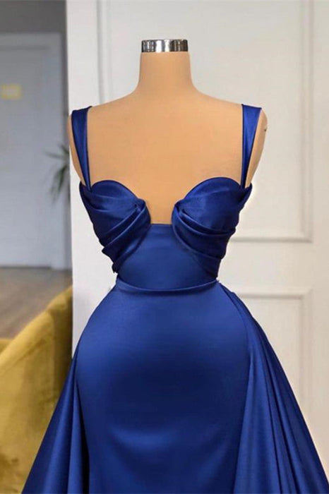 633. Royal Blue Mermaid Prom Dress with Detachable Train