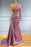 635. Long Sleeves V-Neck Mermaid Prom Dress with Beadings