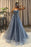 640. Long Prom Dress A-Line Sweetheart Appliques Tulle with Beadings