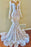 652. White Sequins Lace Mermaid Prom Dress with Long Sleeves