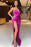 656. Purple Sweetheart Sleeveless Mermaid Prom Dress with Split