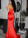 A| Bridelily Mermaid Sweetheart Sweep/Brush Train Satin Prom Dresses - Prom Dresses