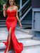 A| Bridelily Mermaid Sweetheart Sweep/Brush Train Satin Prom Dresses - Prom Dresses
