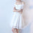 A| Bridelily White A-line Knee-length Lace Dress - lace dresses