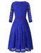 A| Bridelily Womens 3/4 Sleeve Flare Floral Lace Swing Party Bridesmaid Dress - lace dresses
