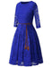 A| Bridelily Womens 3/4 Sleeve Flare Floral Lace Swing Party Bridesmaid Dress - lace dresses