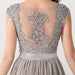 Bridelily Vintage Silver Sleeveless Long Bridesmaid Dress With Appliques