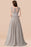 Bridelily Vintage Silver Sleeveless Long Bridesmaid Dress With Appliques