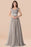 Bridelily Vintage Silver Sleeveless Long Bridesmaid Dress With Appliques