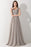 Bridelily Vintage Silver Sleeveless Long Bridesmaid Dress With Appliques