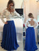 A-Line/Princess V-neck Long Sleeves Chiffon Floor-Length Pearl Dresses - Prom Dresses