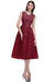 A-line TulleLace Tea Length Party Dress Crew neck Sleeveless Short Homecoming Dress - Burgundy / US 2 - Prom Dresses