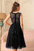 A-line TulleLace Tea Length Party Dress Crew neck Sleeveless Short Homecoming Dress - Prom Dresses