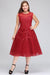 A-line TulleLace Tea Length Party Dress Crew neck Sleeveless Short Homecoming Dress - Prom Dresses