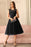 A-line TulleLace Tea Length Party Dress Crew neck Sleeveless Short Homecoming Dress - Black / US 2 - Prom Dresses