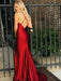A| Bridelily Mermaid Spaghetti Strap Sweep Train Ruffles Satin Dresses - Prom Dresses