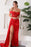 Amazing Red Off-the-Shoulder Sweetheart Mermaid Prom Dress with Split