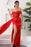 Amazing Red Off-the-Shoulder Sweetheart Mermaid Prom Dress with Split