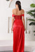 Amazing Red Off-the-Shoulder Sweetheart Mermaid Prom Dress with Split
