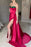 Amazing Red Sweetheart Sleeveless Mermaid Prom Dress with Split