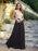 Appliques Cheap Long Prom Dresses Dusty Rose Evening Party Gown - Prom Dresses