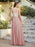 Appliques Cheap Long Prom Dresses Dusty Rose Evening Party Gown - Prom Dresses