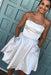 Attractive Attractive Excellent Royal Blue Strapless Satin Homecoming Dress with Beading A Line Short Graduation Dresses - Prom Dresses