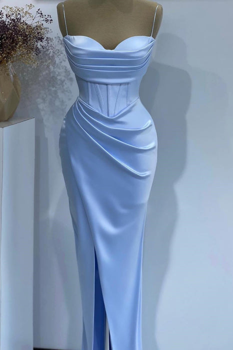 Baby Blue Mermaid Sweetheart Prom Dress with Spaghetti-Straps Online