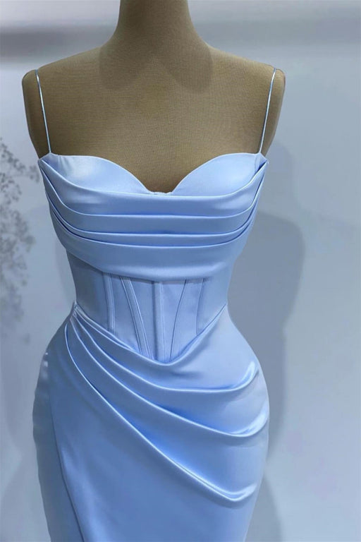 Baby Blue Mermaid Sweetheart Prom Dress with Spaghetti-Straps Online