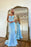 Baby Blue Prom Dress Ball Gown with Mermaid Appliques