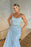 Baby Blue Strapless Sleeveless Mermaid Prom Dress with Beadings Sequins