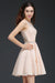 Bridelily Pretty Lace Backless Short Pink Bridesmaid Dresses with Beadings