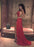 Backless Red Sequins Prom Dress