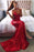 Backless Red Sequins Prom Dress