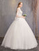 Ball Gown Wedding Dresses Tulle Jewel 3/4 Length Sleeve Floor Length Princess Bridal Gown