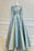 Beaded Prom Dress with High Collar Long Sleeves A-Line Fit and Pleated Appliques