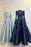 Beaded Prom Dress with High Collar Long Sleeves A-Line Fit and Pleated Appliques