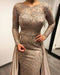 Beadings mermaid Evening Dress Long Sleeves with Satin Detachable Train - Prom Dresses