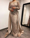 Beadings mermaid Evening Dress Long Sleeves with Satin Detachable Train - Prom Dresses