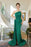 Beautiful Green One Shoulder Sleeveless Prom Dress with Slit