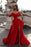 Beautiful Off-the-Shoulder High-Split Ruched Satin A-Line Flower Prom Dress