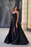 Beautiful Prom Dress Black Sleeveless Strapless Christmas Sale with Slit Gown