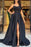 Beautiful Prom Dress Black Sleeveless Strapless Christmas Sale with Slit Gown